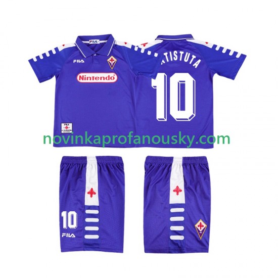 ACF Fiorentina Dres RUICOSTA 10 Retro Domácí Fotbalové Dresy pro Děti 1998 1999 Krátký rukáv