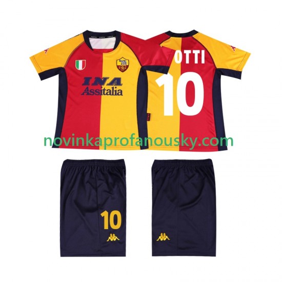 AS Řím Dres TOTTI 10 2001 Retro Domácí Fotbalové Dresy pro Děti Krátký rukáv