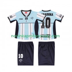Argentina Dres MARADONA 10 2000 Retro Domácí Fotbalové Dresy pro Děti Krátký rukáv
