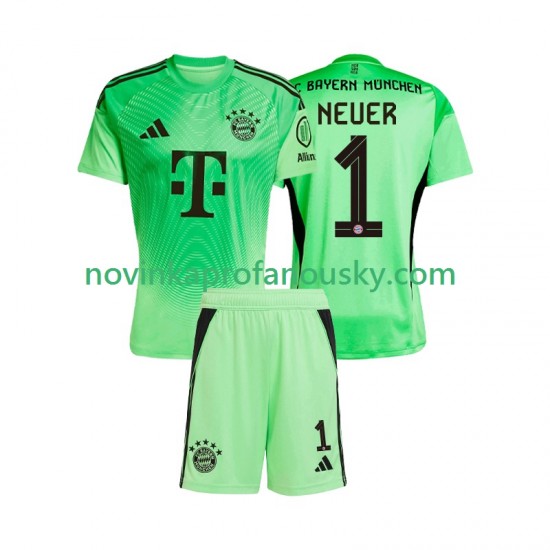 FC Bayern Mnichov Dres Manuel Neuer 1 Brankářské Domácí Fotbalové Dresy pro Děti 2025-2026 Krátký rukáv