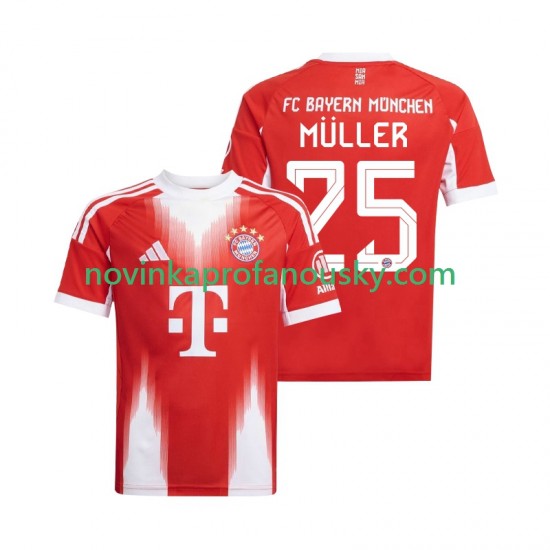 FC Bayern Mnichov Dres Thomas Muller 25 Domácí Fotbalové Dresy pro Muže 2025-2026 Krátký rukáv