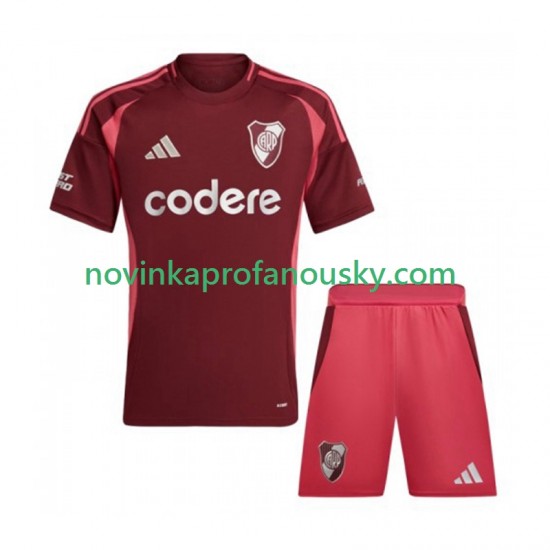 CA River Plate Dres Venkovní Fotbalové Dresy pro Děti 2024-2025 Krátký rukáv