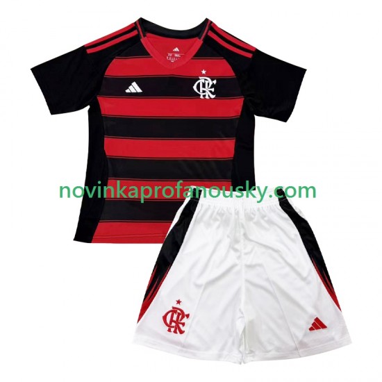 CR Flamengo Dres Domácí Fotbalové Dresy pro Děti 2025-2026 Krátký rukáv
