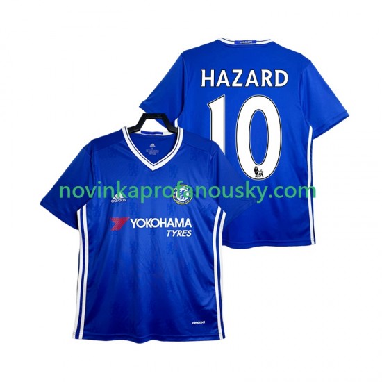Chelsea Dres HAZARD 10 2016-2017 Retro Domácí Fotbalové Dresy pro Muže Krátký rukáv