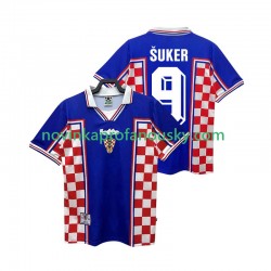 Chorvatsko Dres SUKER 9 Retro Venkovní Fotbalové Dresy pro Muže 1998 Krátký rukáv