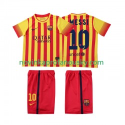 FC Barcelona Dres Lionel Messi 10 2013 2014 Retro Venkovní Fotbalové Dresy pro Děti Krátký rukáv