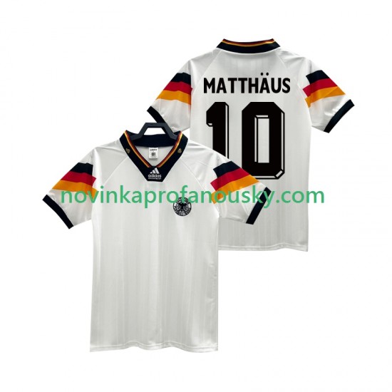 Německo Dres MATTHAUS 10 1992 Retro Domácí Fotbalové Dresy pro Muže Krátký rukáv