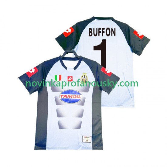 Juventus Dres Buffon 1 Brankářské Retro Domácí Fotbalové Dresy pro Muže 2002-2003 Krátký rukáv