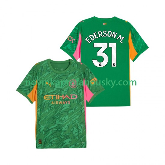 Manchester City Dres Ederson Moraes 31 Brankářské Domácí Fotbalové Dresy pro Muže 2025-2026 Krátký rukáv