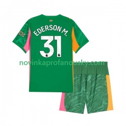 Manchester City Dres Ederson Moraes 31 Brankářské Domácí Fotbalové Dresy pro Děti 2025-2026 Krátký rukáv