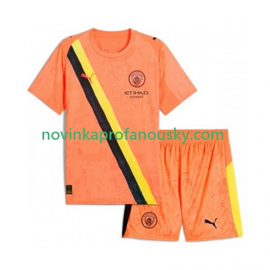 Manchester City Dres UPER Kids Brankářské Domácí Fotbalové Dresy pro Děti 2025-2026 Krátký rukáv