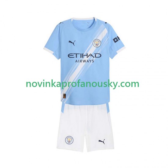 Manchester City Dres Domácí Fotbalové Dresy pro Děti 2025-2026 Krátký rukáv