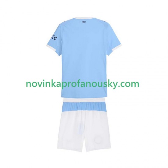 Manchester City Dres Domácí Fotbalové Dresy pro Děti 2025-2026 Krátký rukáv