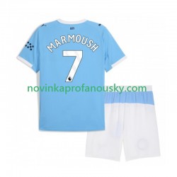 Manchester City Dres Omar Marmoush 7 Domácí Fotbalové Dresy pro Děti 2025-2026 Krátký rukáv