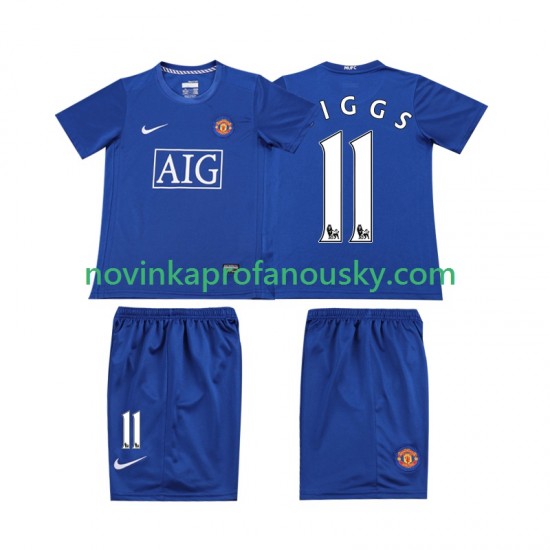 Manchester United Dres GIGGS 11 Retro Venkovní Fotbalové Dresy pro Děti 2008 Krátký rukáv