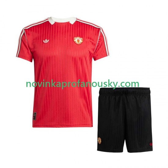 Manchester United Dres d Icon Domácí Fotbalové Dresy pro Děti 2025-2026 Krátký rukáv