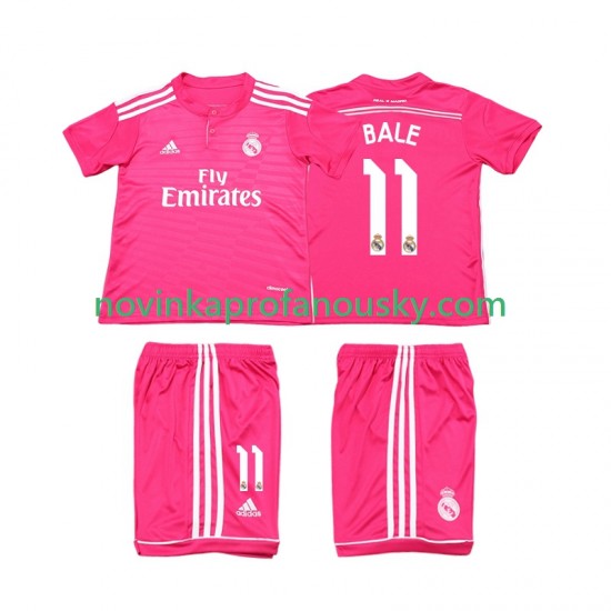 Real Madrid Dres Bale 11 2014 2015 Retro Venkovní Fotbalové Dresy pro Děti Krátký rukáv