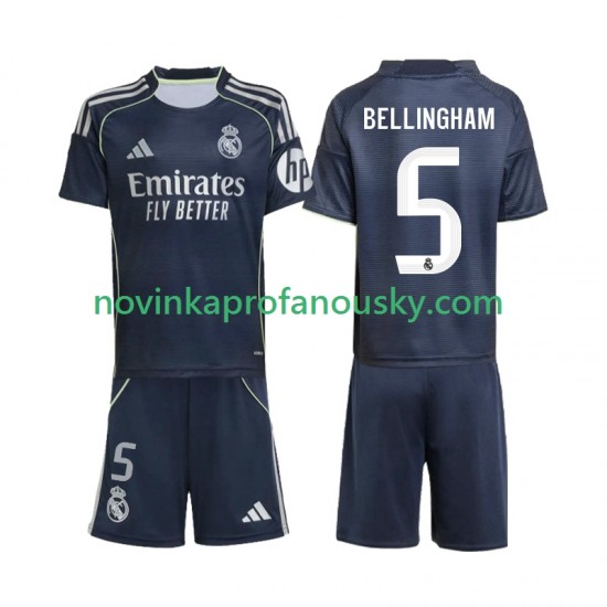 Real Madrid Dres Jude Bellingham 5 Venkovní Fotbalové Dresy pro Děti 2025-2026 Krátký rukáv