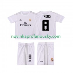 Real Madrid Dres KROOS 8 2015 2016 Retro Domácí Fotbalové Dresy pro Děti Krátký rukáv
