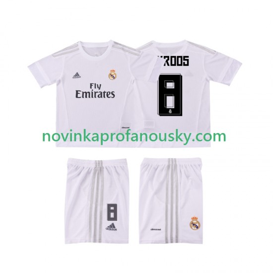 Real Madrid Dres KROOS 8 2015 2016 Retro Domácí Fotbalové Dresy pro Děti Krátký rukáv