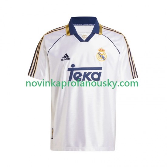 Real Madrid Dres -2000 Retro Domácí Fotbalové Dresy pro Muže 1999 Krátký rukáv