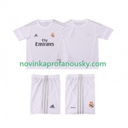 Real Madrid Dres 2015 2016 Retro Domácí Fotbalové Dresy pro Děti Krátký rukáv