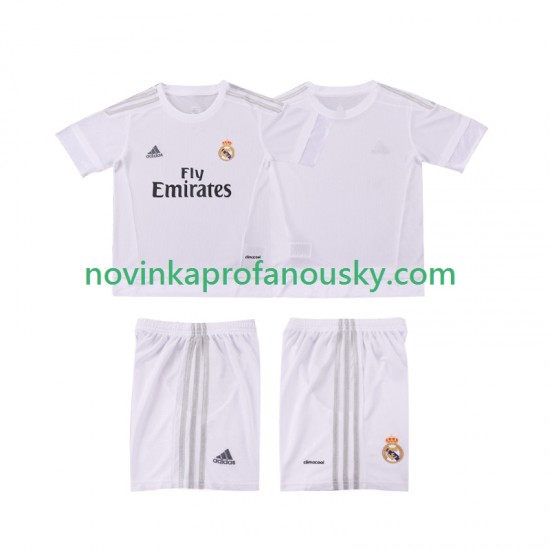 Real Madrid Dres 2015 2016 Retro Domácí Fotbalové Dresy pro Děti Krátký rukáv