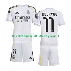Real Madrid Dres Rodrygo 11 Domácí Fotbalové Dresy pro Děti 2025-2026 Krátký rukáv
