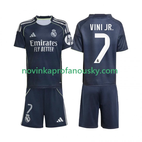Real Madrid Dres Vinicius Junior 7 Venkovní Fotbalové Dresy pro Děti 2025-2026 Krátký rukáv