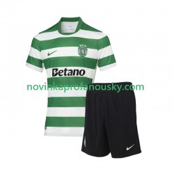 Sporting CP Dres Domácí Fotbalové Dresy pro Děti 2025-2026 Krátký rukáv