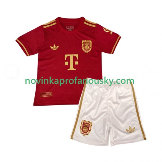 FC Bayern Mnichov Dres 125th Anniversary Red Domácí Fotbalové Dresy pro Děti 2024-2025 Krátký rukáv
