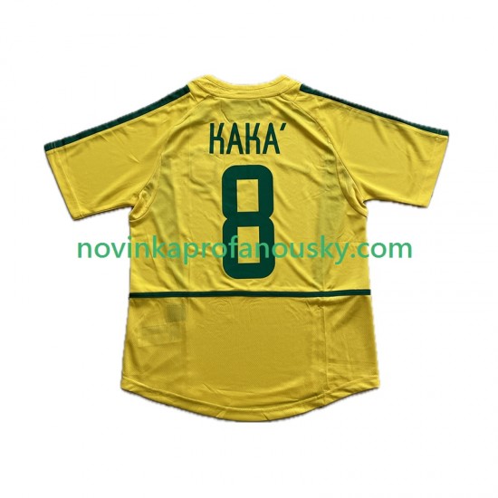 Brazílie Dres KAKA 8 Retro Domácí Fotbalové Dresy pro Muže 2002 Krátký rukáv