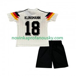 Německo Dres Klinsmann 18 1990 Retro Domácí Fotbalové Dresy pro Děti Krátký rukáv