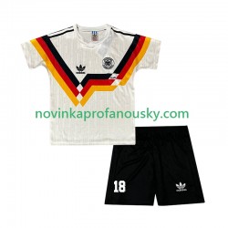 Německo Dres Klinsmann 18 1990 Retro Domácí Fotbalové Dresy pro Děti Krátký rukáv