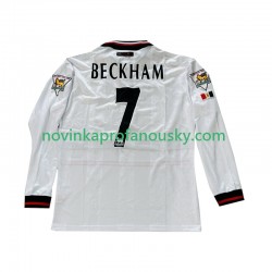 Manchester United Dres Beckham 7 Retro Venkovní Fotbalové Dresy pro Muže 1998 1999 Dlouhý rukáv