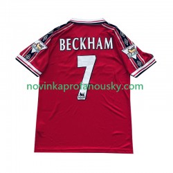 Manchester United Dres Beckham 7 Retro Domácí Fotbalové Dresy pro Muže 1998 1999 Krátký rukáv