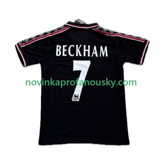 Manchester United Dres Beckham 7 Retro Alternativní Fotbalové Dresy pro Muže 1998 1999 Krátký rukáv
