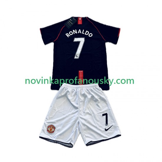 Manchester United Dres Cristiano Ronaldo 7 2007 Retro Venkovní Fotbalové Dresy pro Děti 2008 Krátký rukáv