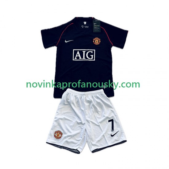 Manchester United Dres Cristiano Ronaldo 7 2007 Retro Venkovní Fotbalové Dresy pro Děti 2008 Krátký rukáv