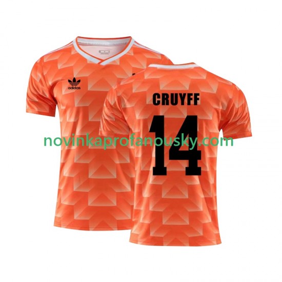 Nizozemsko Dres Cruyff 14 1988 Retro Domácí Fotbalové Dresy pro Muže Krátký rukáv
