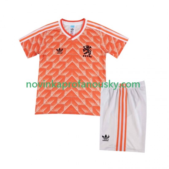 Nizozemsko Dres 1988 Retro Domácí Fotbalové Dresy pro Děti Krátký rukáv