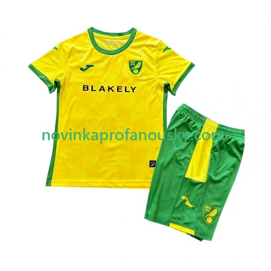 Norwich City Dres Domácí Fotbalové Dresy pro Děti 2024-2025 Krátký rukáv
