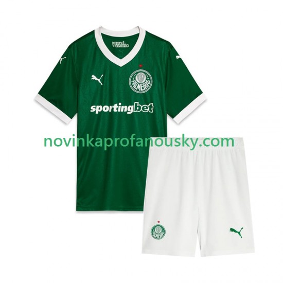 Palmeiras Dres Domácí Fotbalové Dresy pro Děti 2025 Krátký rukáv