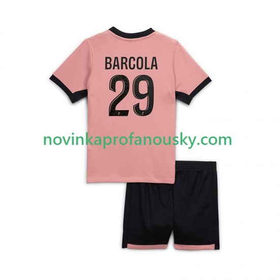 Paris Saint-Germain Dres Bradley Barcola 29 Alternativní Fotbalové Dresy pro Děti 2024-2025 Krátký rukáv