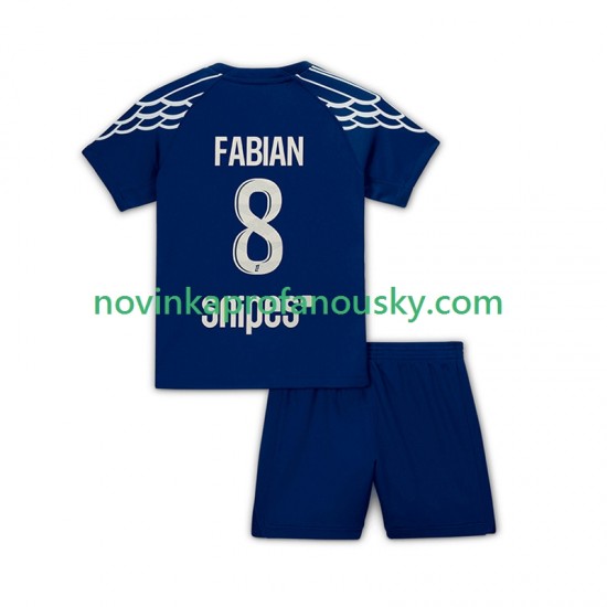 Paris Saint-Germain Dres Fabian 8 Čtvrtý Fotbalové Dresy pro Děti 2024-2025 Krátký rukáv
