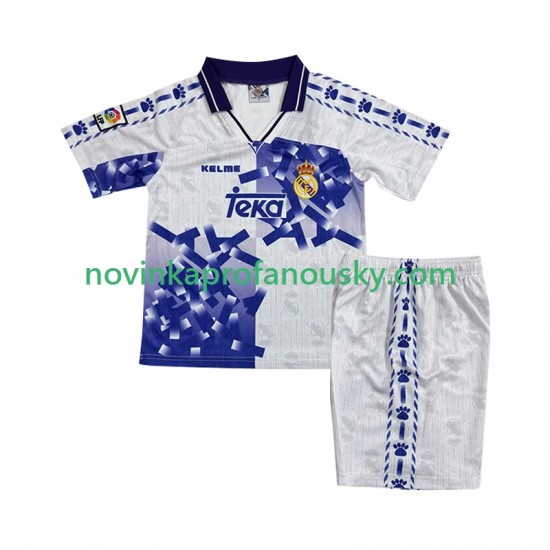 Real Madrid Dres 1996 1997 Retro Alternativní Fotbalové Dresy pro Děti Krátký rukáv