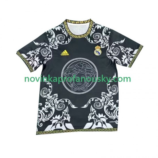 Real Madrid Dres Versace Black Edition Domácí Fotbalové Dresy pro Muže 2024-2025 Krátký rukáv