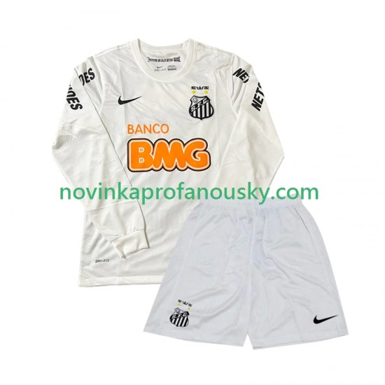 Santos FC Dres 2012 Retro Domácí Fotbalové Dresy pro Děti 2011 Dlouhý rukáv