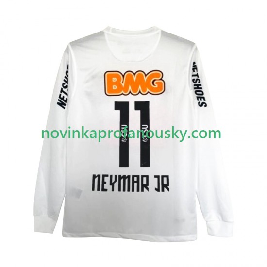 Santos FC Dres Neymar JR 11 2012 Retro Domácí Fotbalové Dresy pro Muže 2011 Dlouhý rukáv