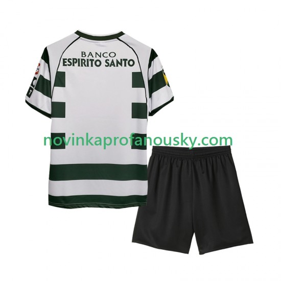 Sporting CP Dres 2001 2003 Retro Domácí Fotbalové Dresy pro Děti Krátký rukáv